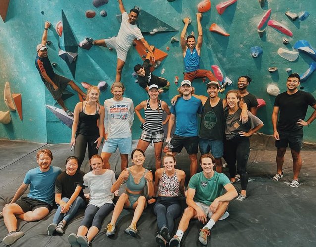 Interior of Austin Bouldering Club in East Austin