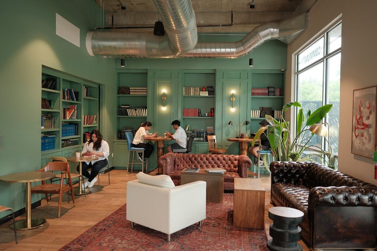 Interior of Bennu Coffee Highland in North Austin