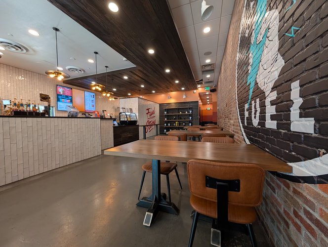 Interior of Black Rock Coffee Bar FM 620 in Northwest Austin