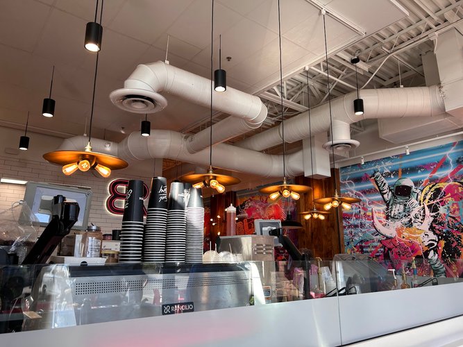 Interior of Black Rock Coffee Bar Southwest Parkway in Southwest Austin