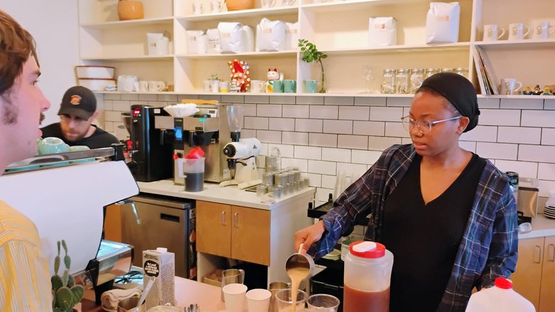 Interior of Figure 8 Coffee Purveyors in Hyde Park