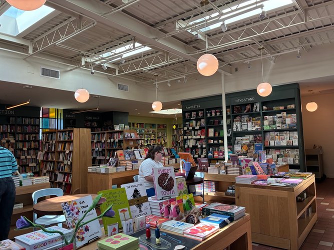 Interior of First Light Book Shop in Hyde Park