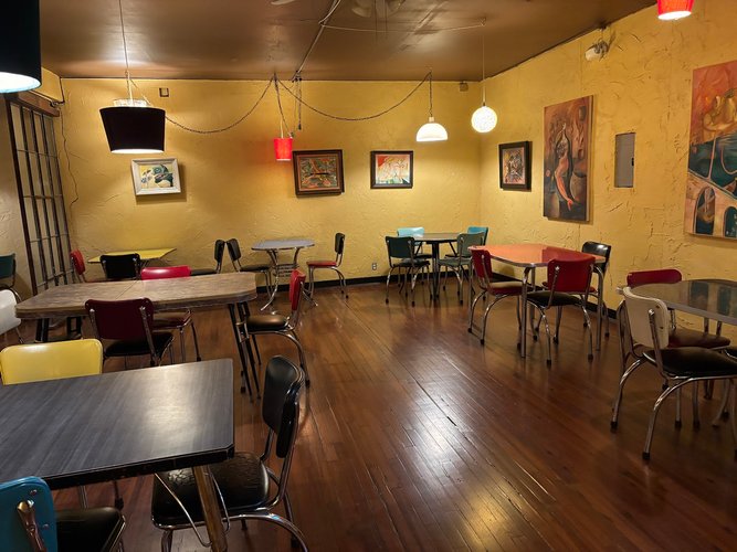 Interior of Flightpath Coffeehouse in Hyde Park