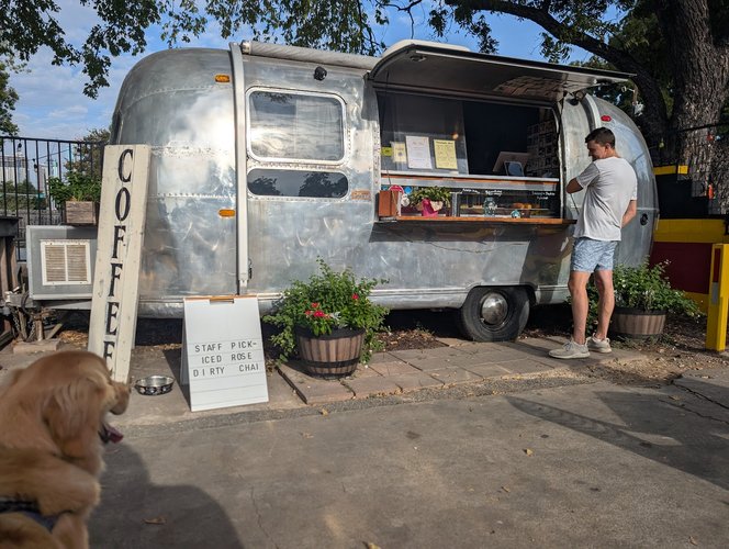 Interior of Freewheelin' Coffee in East Austin