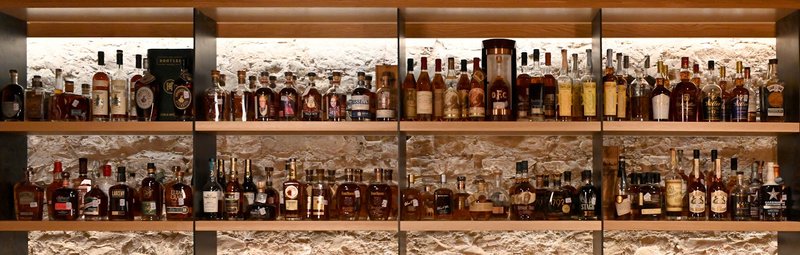 Interior of Kinfolk Cocktail Lounge & Spirits Library in Downtown