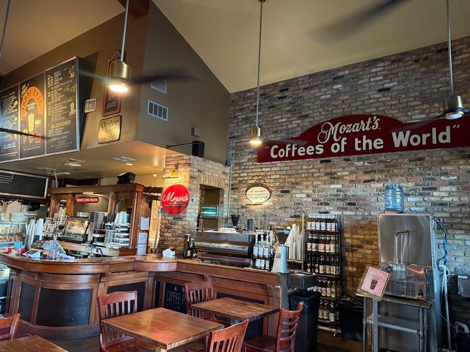 Interior of Mozart's Coffee Roasters in Clarksville