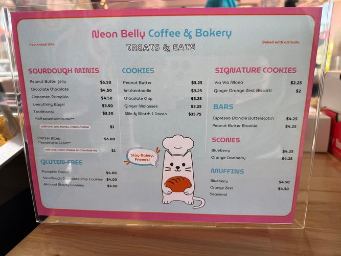 Interior of Neon Belly Coffee & Bakery in Allandale