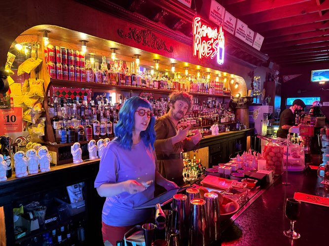 Interior of Nickel City in East Austin