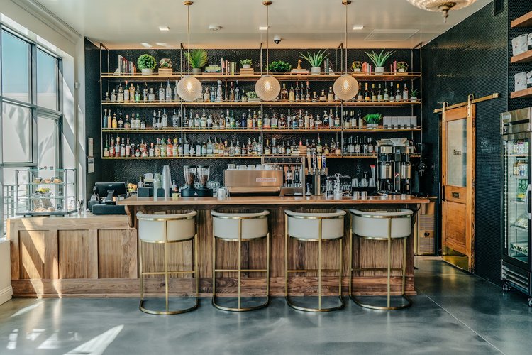 Interior of Simona's Coffee + Cocktails in South Austin