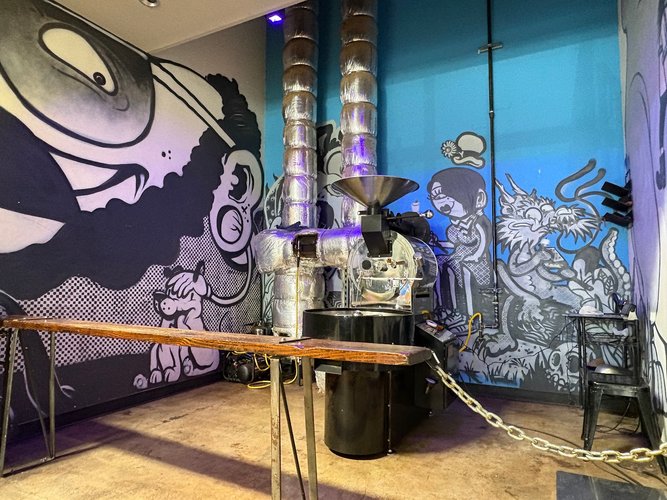 Interior of Spokesman Coffee in South Austin