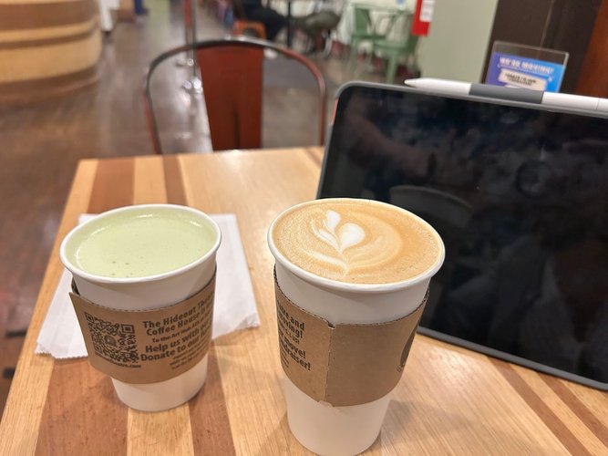 Interior of The Hideout Coffee House in Downtown